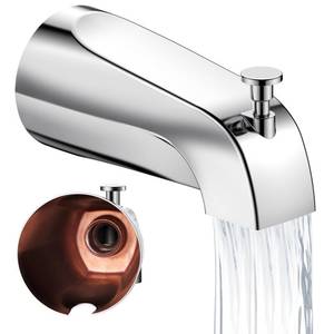 lot 14179 image: Fosenlion Threaded Tub Spout with Pull-Up Diverter for 12 Inch IPS Pipe
