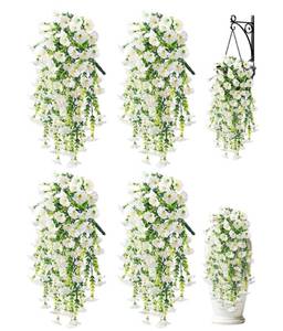 lot 14190 image: MyCoats Artificial Hanging Morning Glory Flowers Outdoor UV Resistant 4 Pcs