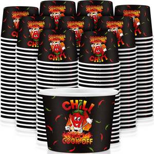 lot 17833 image: Ziliny Chili Cook Off Paper Tasting Cups 5 oz 200 Pcs