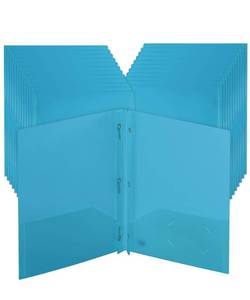 lot 17835 image: Mr. Pen Bulk Plastic Folders with Pockets and Prongs 24 Pack Letter Size