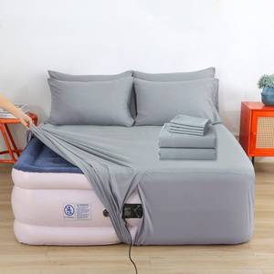 lot 17846 image: Bedecor Air Mattress Sheet Set with Inflate Opening Queen Gray