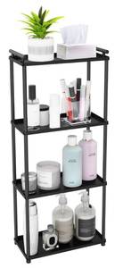 lot 17851 image: VOTZAAQ Matte Black 4 Tier Bathroom Countertop Organizer Stainless Steel