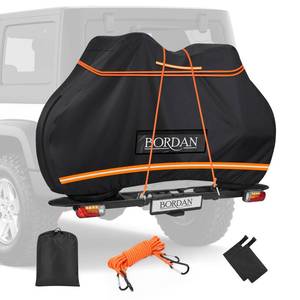 lot 17853 image: BORDAN Bicycle Cover for 1 Bike Rear Rack Transport 74 x 30 x 50 In