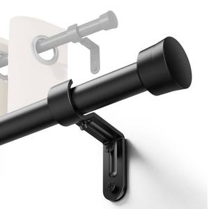 lot 17873 image: YaFex Adjustable Curtain Rod 33-43 Inch Black Metal 68 Inch Diameter