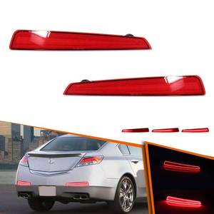 lot 17874 image: ADIIL LED Rear Bumper Reflector Tail Lights Red Lens for 2009-2011 Acura TL