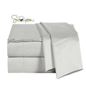 lot 17894 image: ELINEN Supima Cotton Queen Sheet Set 600 Thread Count Silver Grey 4 Piece  Retail $111.99