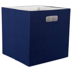 lot 18273 image: DII Fabric Storage Cube Organizer Bin 13x13x13 Foldable Blue