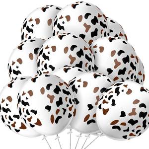 lot 18283 image: Hiboom Cow Print Latex Balloons 50 Pcs Brown Black Farm