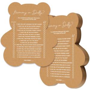 lot 18300 image: FunooFuno Baby Shower Game Cards Mommy or Daddy Guess Who 50 Pcs