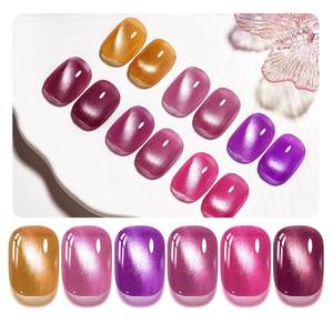 lot 18307 image: OpenLive Cat Eye Nail Polish Kit 6 Colors 10ml With Magnet Stick