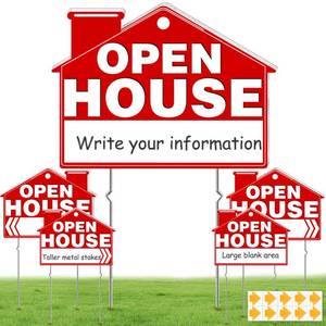 lot 18322 image: Remiawy Open House Signs 5 Pack 17 x 13 Double Sided Yard Signs