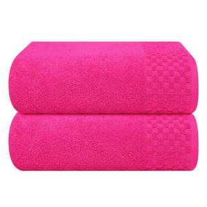 lot 18327 image: MyOwn Oversized Cotton Bath Towel Set 2 Pack 28x55 Inches Hot Pink