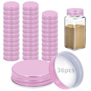 lot 18331 image: Eispap 36 Pcs Iron Jar Lids for 4 oz and 6 oz Square Spice Jars