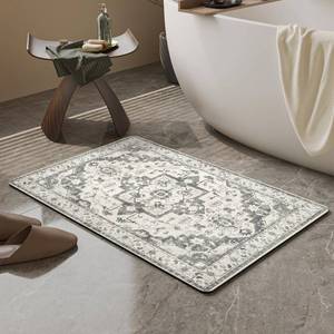 lot 18349 image: Mecko Bath Mat Ultra Thin GreyWhite 16 x 24