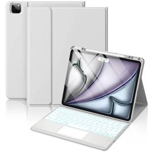 lot 18362 image: Hamile Keyboard Case Trackpad for iPad Air 13 and Pro 12.9 7-Color Backlit