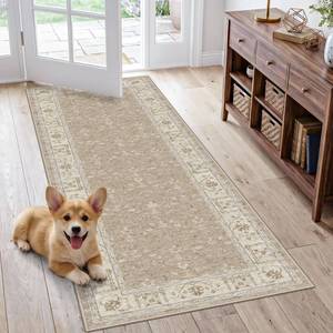 lot 18370 image: HILORUUG Washable Hallway Runner Rug 2x6 Non-Slip Vintage Design