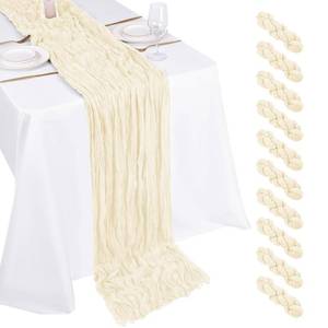 lot 18371 image: Beautane Ivory Cheesecloth Table Runners 17x108 Inch 10 Pack