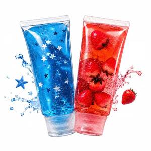 lot 18397 image: Toothpaste Squishy Stress Toy 2 Pcs Slow Rising Blue Red
