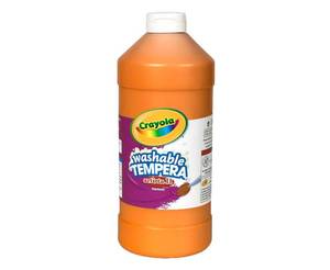 lot 18409 image: Crayola Washable Tempera Paint Orange 32 Oz Squeeze Bottle