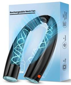 lot 18458 image: Elrerue Portable Neck Fan 6 Speed Rechargeable Hands-Free Black