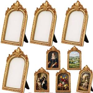 lot 19979 image: SiliFine 4 Pack Gold Arched Baroque Resin Picture Frame 5x7 Set