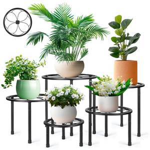 lot 19980 image: Amaoot 5 Pack Metal Plant Stand Iron Indoor Outdoor