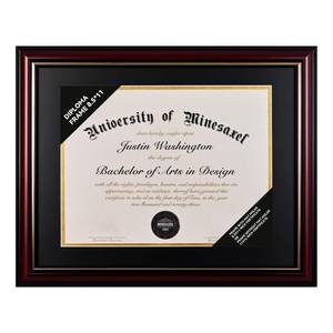 lot 19986 image: GAMYPET Solid Wood Diploma Frame 11x14 with Red Mat
