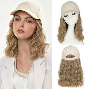 lot 20012 image: HANYUDIE Womens Hat Wig Baseball Cap with Short Wave Synthetic Hair