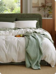 lot 1425 image: Bedsure Duvet Cover Set Queen Size 3-PC 100% Cotton PureWoven