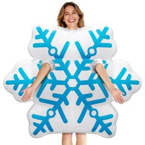 lot 1451 image: Eyourlife Inflatable Snowflake Costume Adult One Size Blue White Winter