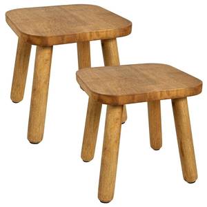 lot 1462 image: 2 Pack Small Wooden Step Stool 9 Inch