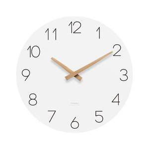 lot 1465 image: Mooas Flatwood Wall Clock, 12 Analog, Silent Non-Ticking