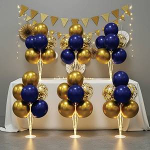 lot 1472 image: Lightsfever Balloon Table Stand Kit with LED Lights, 12 Inch Balloons, Set of 6