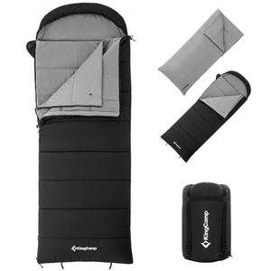 lot 1482 image: KingCamp 3-in-1 Sleeping Bag for Adults with Flannel Lining, Black  Retail $109.99