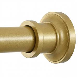lot 1486 image: BRIOFOX Satin Gold Spring Tension Curtain Rod 24-50 Inch