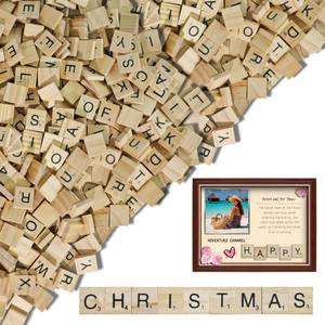 lot 2180 image: Wooden Letter Tiles for Crafts 700 Pcs 0.71 x 0.79 in