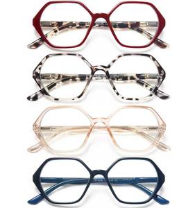 lot 2190 image: EYEURL Womens Blue Light Blocking Reading Glasses 1.5 Diopter 4-Pack