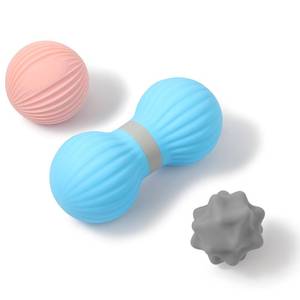 lot 2225 image: HODEMI 3 Pack Peanut Massage Ball Set Textured Trigger Point 50A Silicone