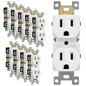 lot 2236 image: ENERLITES Duplex Wall Outlet 15A 125V 10 Pack White