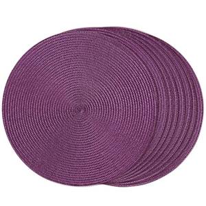 lot 2259 image: FunWheat Round Braided Placemats Set of 8 15 Inch Purple