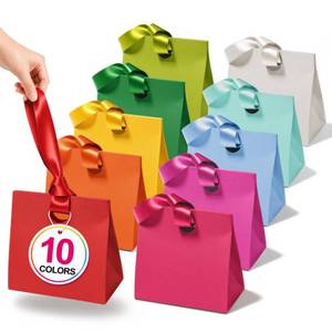lot 2281 image: ANZNKU Paper Gift Bags Medium 10 Pack with Satin Ribbon Handles