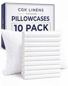 lot 2292 image: CGK Unlimited King Standard Pillowcases Set of 10 White