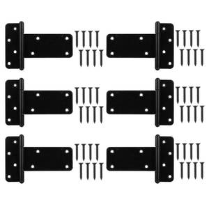 lot 2296 image: Wmebee 5 Inch T-Strap Shed Door Gate Hinges 260 Lbs 6 Pack