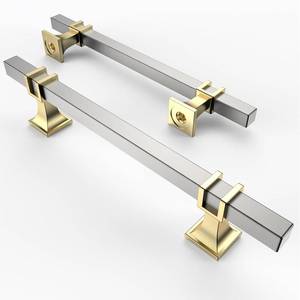 lot 2308 image: Asidrama 10 Pack Cabinet Pulls Brushed Satin Nickel and Gold 5 Inch