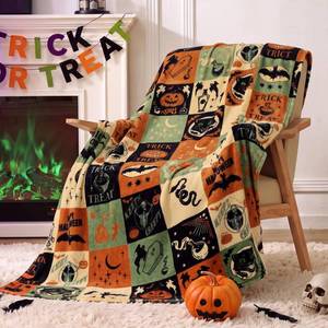 lot 2316 image: FuWeave Halloween Flannel Throw Blanket 50 x 60 Inches