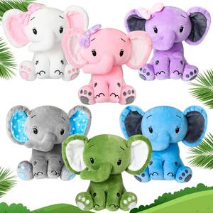 lot 2342 image: Harrycle Elephant Plush Stuffed Animals 6 Inch 6 Pack Assorted Colors