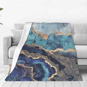 lot 2348 image: Yopiiefa Marble Flannel Throw Blanket 60 x 50 Single-Sided Print