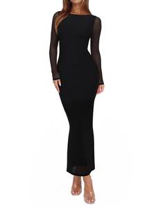 lot 2351 image: REORIA Womens Fall Wedding Guest Mesh Maxi Dress Size L