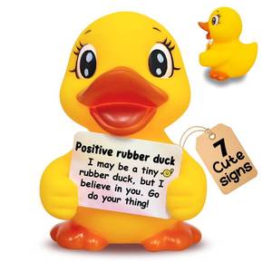 lot 2359 image: You Found a Duck Emotional Support Rubber Duck, Yellow, 7 Cards