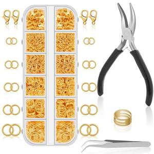lot 2365 image: Anezus Gold Jump Rings Kit 1200 Pcs for Jewelry Making, Small Size